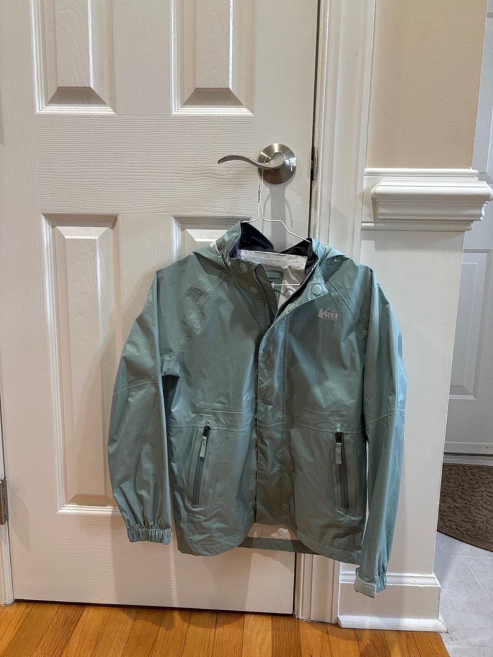 REI Kids Hooded Rain Jacket in Sage Green